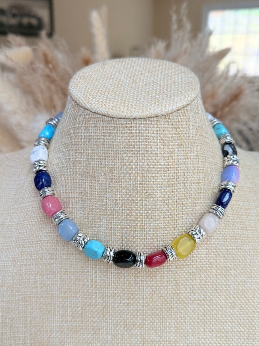 Colorful Stone Choker Necklace | Summer Vacation Jewelry